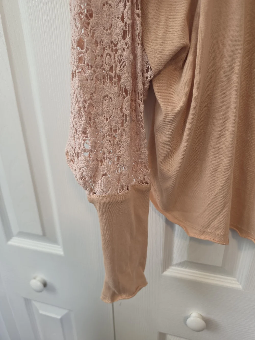 Free People High Hopes Crochet Top in Brown Sugar Combo Size XS Oversized